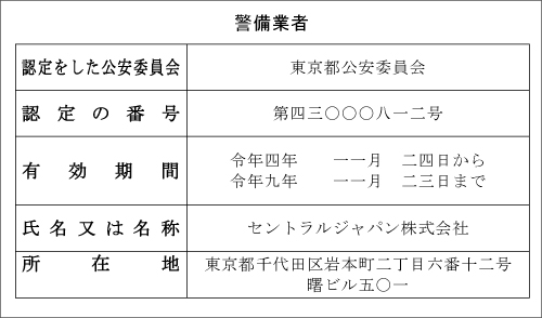 警備業標識
